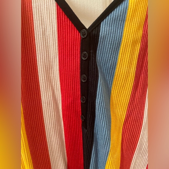 Topshop Rainbow Striped Henley bodysuit top - Picture 6 of 6